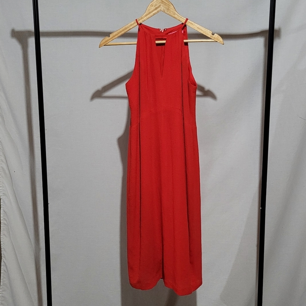 Betsey Johnson dress sleeveless red lined summer size 2 textured fabric XS sexy